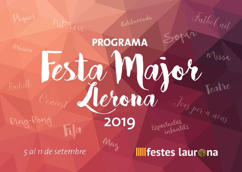 Portada Programa Festa Major Llerona 2019